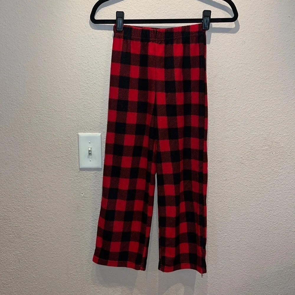 Hanes Kids Girls Boys Super Soft Buffalo Plaid Buffalo Check fleece lounge pants